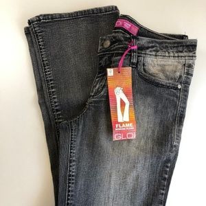 GLO DestroyeJeans Flare Size 7 Gray Midrise Junior